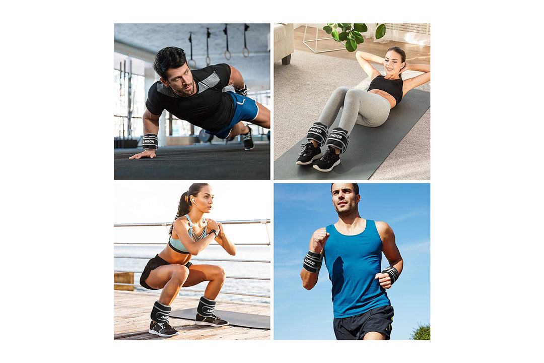 Full-body workout with ankle weights